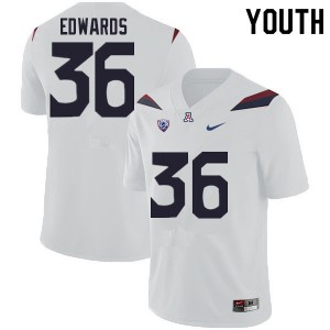 Youth Arizona Wildcats RJ Edwards #36 White Player Jerseys 983662-347