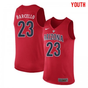 Youth Arizona Wildcats Alex Barcello #23 Stitched Red Jerseys 447332-624