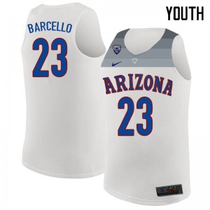 Youth Arizona Wildcats Alex Barcello #23 Alumni White Jerseys 673910-870
