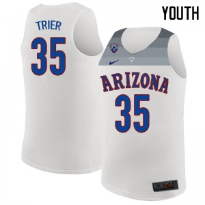 Youth Arizona Wildcats Allonzo Trier #35 College White Jersey 287118-747