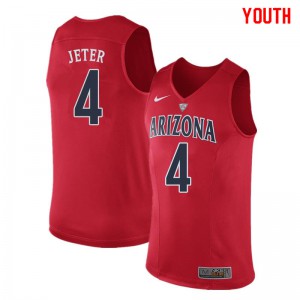 Youth Arizona Wildcats Chase Jeter #4 Embroidery Red Jerseys 628728-101