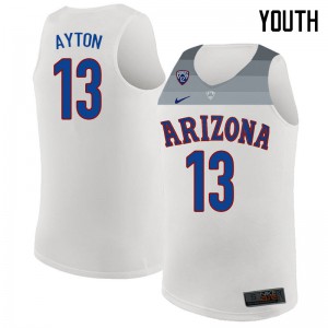 Youth Arizona Wildcats Deandre Ayton #13 Official White Jerseys 374714-972
