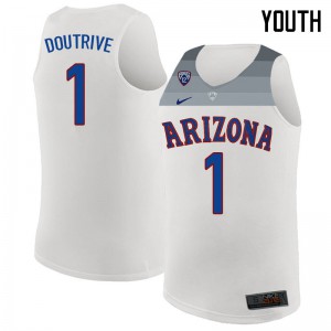 Youth Arizona Wildcats Devonaire Doutrive #1 White Stitched Jerseys 800371-509
