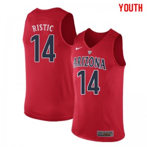 Youth Arizona Wildcats Dusan Ristic #14 Red Embroidery Jersey 285241-273
