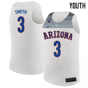 Youth Arizona Wildcats Dylan Smith #3 White Embroidery Jersey 560843-362