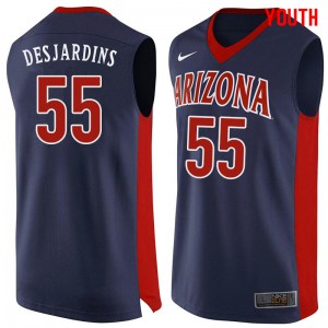 Youth Arizona Wildcats Jake Desjardins #55 Stitch Navy Jersey 165669-964