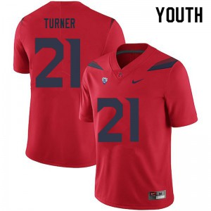 Youth Arizona Wildcats Jaxen Turner #21 Red Embroidery Jersey 777991-998