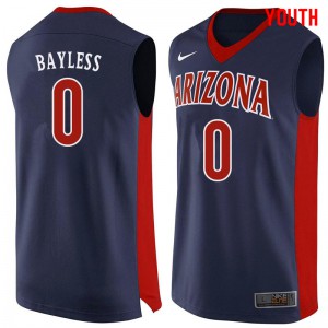 Youth Arizona Wildcats Jerryd Bayless #0 Embroidery Navy Jerseys 275860-879