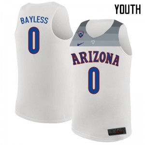 Youth Arizona Wildcats Jerryd Bayless #0 White Embroidery Jersey 817588-692