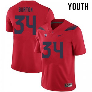 Youth Arizona Wildcats John Burton #34 Red University Jerseys 805272-962