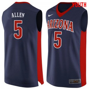 Youth Arizona Wildcats Kadeem Allen #5 Navy NCAA Jersey 525085-710