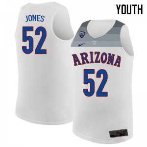 Youth Arizona Wildcats Kory Jones #52 Player White Jerseys 868972-685
