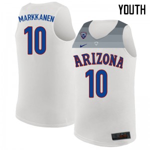 Youth Arizona Wildcats Lauri Markkanen #10 Player White Jerseys 398643-357