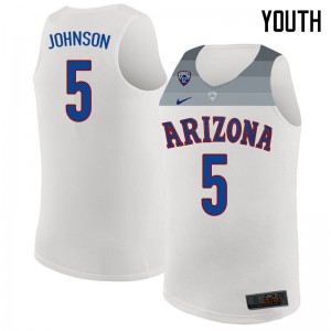 Youth Arizona Wildcats Stanley Johnson #5 Basketball White Jerseys 579173-730