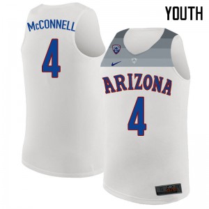 Youth Arizona Wildcats T.J. McConnell #4 Embroidery White Jerseys 246939-478