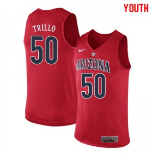 Youth Arizona Wildcats Tyler Trillo #50 Red Stitched Jersey 830867-803