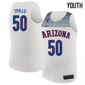 Youth Arizona Wildcats Tyler Trillo #50 White College Jersey 449088-435