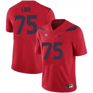 Men Arizona Wildcats Zach Lord #75 Embroidery Red Jersey 759698-528